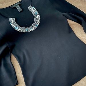 Y2K Cable and Gauge Beaded Scoop Neckline Top